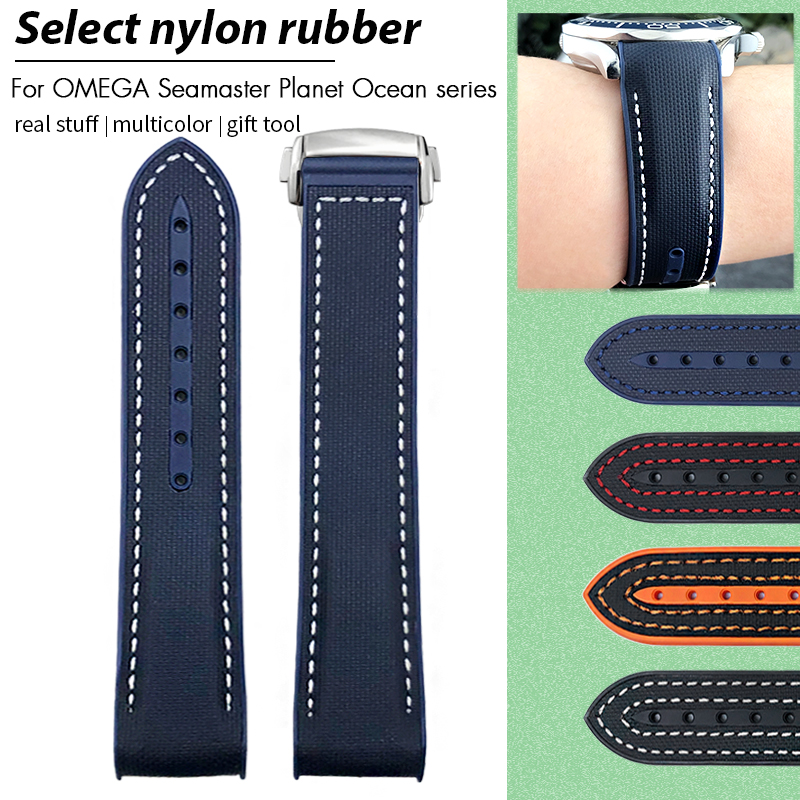 Omega Watch Seamaster - Yüksek Kaliteli Naylon Kauçuk Kordonlu Saat