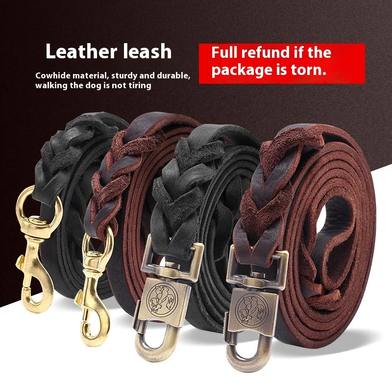Leather Strap Quick Release - Hakiki Deri Köpek Tasması - Ağır