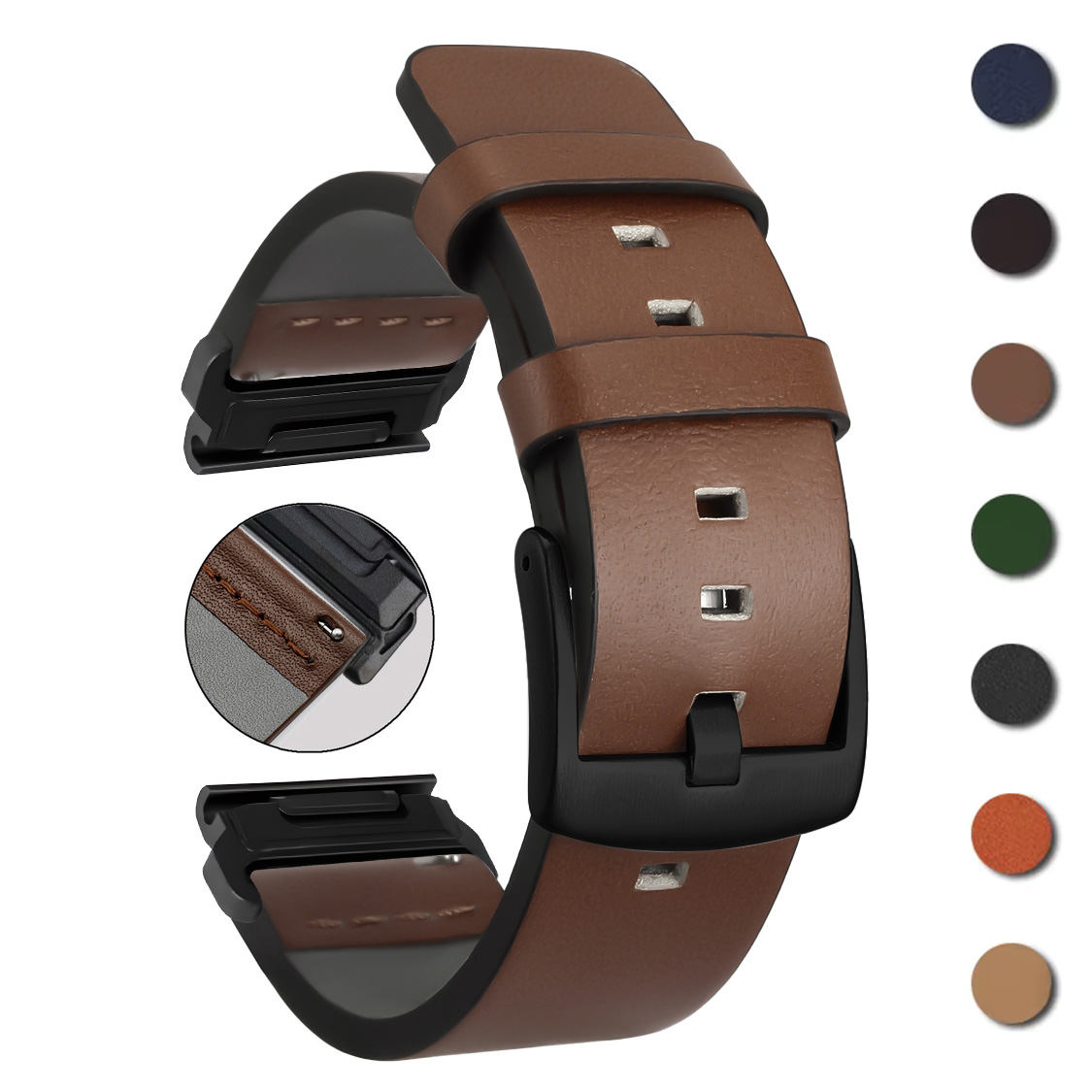Leather Strap Quick Release - 26mm 22mm Hızlı Fit Kayış Garmin