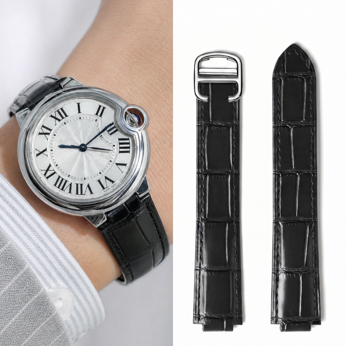 Özel Çift Dışbükey Kuyruk Deri - Cartier Watch Ballon Bleu incelemesi ve fiyatı