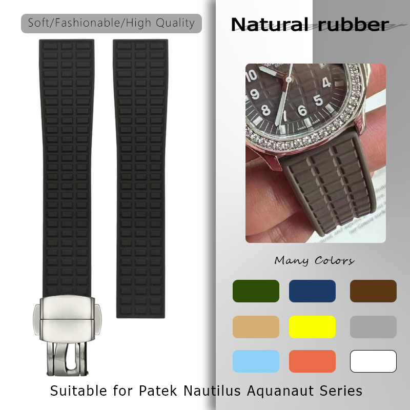 19mm 18mm Doğal Kauçuk saat ka - Patek Philippe Watch Aquanaut incelemesi ve fiyatı